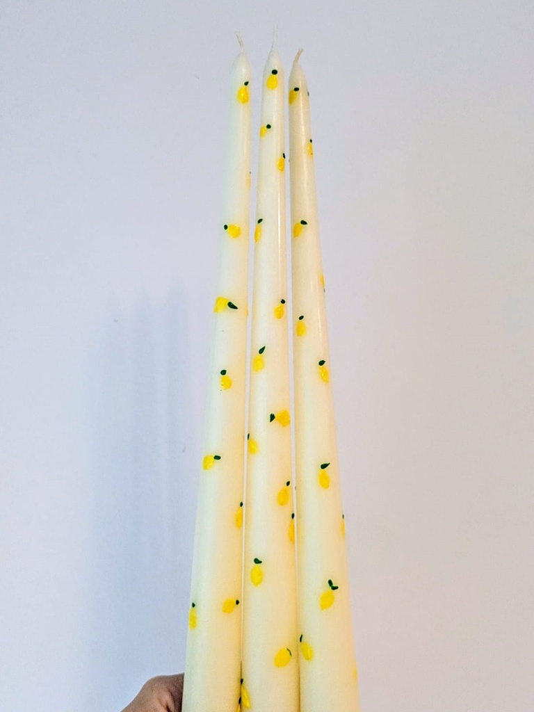 Trio chandelles citron