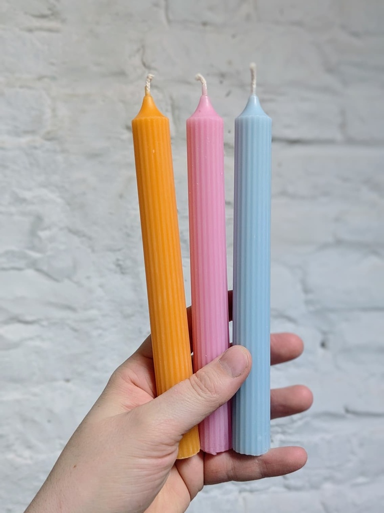 Trio chandelles striées 