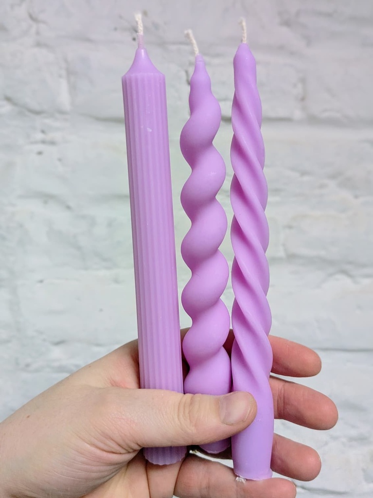 Trio chandelles mauve