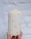 Bougie à rainures cœur doré