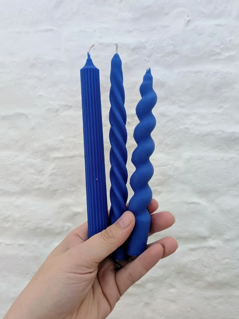Trio chandelles bleu marine