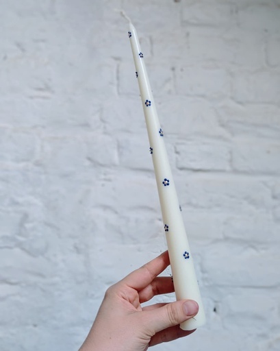 Chandelle à fleurs bleus métalliques